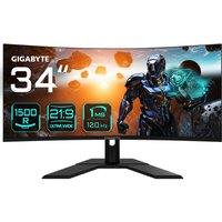 GIGABYTE GS34WQC Quad HD 34" Curved LED Gaming Monitor - Black, Black