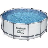 BESTWAY 12ft x 48" Steel Pro Max BW56420GB-21 Round Swimming Pool - Grey