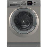 HOTPOINT Anti-Stain NSWM 1046 GG UK 10 kg 1400 Spin Washing Machine - Graphite, Silver/Grey