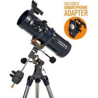 CELESTRON Astromaster 114EQ Reflector Telescope & NexYZ 3-Axis Universal Smartphone Adapter Bundle - Black, Black