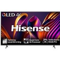 65" HISENSE 65E7NQTUK PRO Smart 4K Ultra HD HDR QLED TV with Amazon Alexa, Silver/Grey