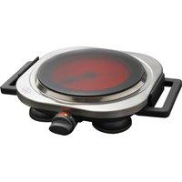 QUEST 36249 Single Ceramic Hot Plate - Black & Silver, Black,Silver/Grey
