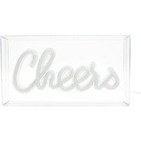GLOBAL GIZMOS 51449 LED Neon Cheers Sign - White