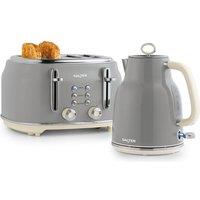 SALTER COMBO-9191 Retro Jug Kettle and 4-Slice Toaster Bundle - Grey, Silver/Grey