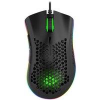 NOS M-650 Ultralight RGB Optical Gaming Mouse - Black, Black