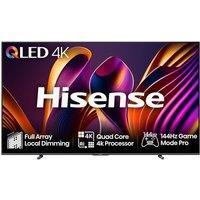 HISENSE 100E7NQTUK PRO 100" Smart 4K Ultra HD HDR QLED TV with Amazon Alexa, Silver/Grey