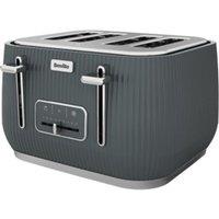 BREVILLE Linear VTR032 4 Slice Toaster - Grey & Chrome, Silver/Grey