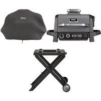 Ninja Woodfire OG701UK Electric BBQ Grill & Smoker, Cover & Stand Bundle