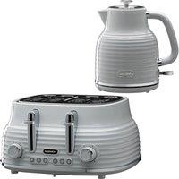 DAEWOO Sienna SDA2565GE Jug Kettle and 4-Slice Toaster Bundle - Grey, Silver/Grey