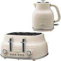 DAEWOO Sienna SDA2564GE Jug Kettle and 4-Slice Toaster Bundle - Cream, Cream