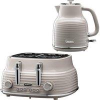 DAEWOO Sienna SDA2566GE Jug Kettle and 4-Slice Toaster Bundle - Taupe, Cream