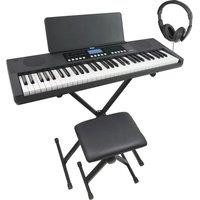 AXUS Slimline Electronic Keyboard - Black, Black