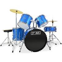 3RD AVENUE 5-Piece Drum Kit - Blue, Silver/Grey