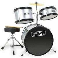 3RD AVENUE Junior 3-Piece Drum Kit - Silver, Silver/Grey