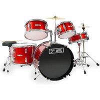 3RD AVENUE Junior 5-Piece Drum Kit - Red, Red