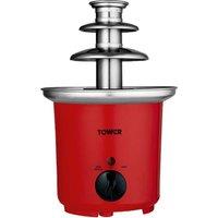 TOWER T19051RD Chocolate Fountain - Red & Silver