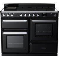 RANGEMASTER Estel Deluxe ESDLO110EIPGBL/CM1 110 cm Electric Induction Range Cooker - Black & Chrome, Silver/Grey,Black