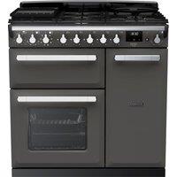 RANGEMASTER Estel Deluxe ESDL90DFPSLT/CM1 90 cm Dual Fuel Range Cooker - Slate & Chrome, Silver/Grey,Black