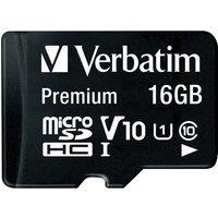VERBATIM Premium U1 Class 10 microSDHC Memory Card - 16 GB