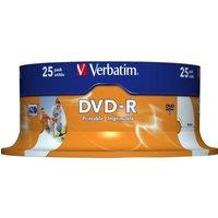 VERBATIM Azo 16x Speed DVD-R Blank DVDs - Printable, Pack of 25