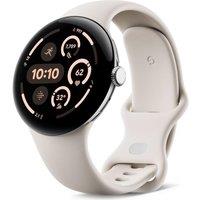 GOOGLE Pixel Watch 3 4G LTE - Silver, Porcelain Band, 45 mm, Silver/Grey,White