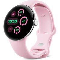 GOOGLE Pixel Watch 3 WiFi - Silver, Rose Quartz Band, 41 mm, Pink,Silver/Grey