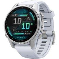 GARMIN fenix 8 AMOLED Smart Watch - Silver & Whitestone, 43 mm, Silver/Grey,White