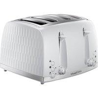 RUSSELL HOBBS Honeycomb 4-Slice Toaster - White, White