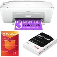 Mcafee Privacy & Identity Guard (1 year for 1 user), DeskJet 2810e All-in-One Wireless Inkjet Printer & Instant Ink with HP+ & 500 Sheet A4 Premium Black Label Paper Bundle