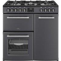 BELLING Farmhouse 90DF Dual Fuel Range Cooker - Anthracite & Chrome, Silver/Grey