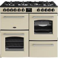 BELLING Farmhouse 100DF Dual Fuel Range Cooker - Cream & Chrome, Cream