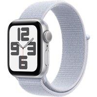 APPLE Watch SE - 40 mm Silver Aluminium Case with Blue Cloud Sport Loop, Silver/Grey,Blue