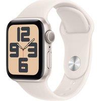 APPLE Watch SE - 40 mm Starlight Aluminium Case with Starlight Sport Band, M/L, White