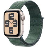 APPLE Watch SE - 40 mm Starlight Aluminium Case with Lake Green Sport Loop, Green,White