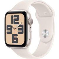 APPLE Watch SE - 44 mm Starlight Aluminium Case with Starlight Sports Band, S/M, Cream