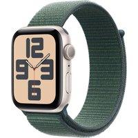 APPLE Watch SE - 44 mm Starlight Aluminium Case with Lake Green Sport Loop, Cream,Green