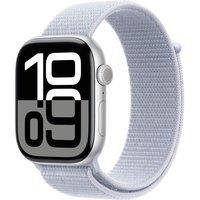 APPLE Watch Series 10 - 46 mm Silver Aluminium Case with Blue Sport Loop, Silver/Grey,Blue