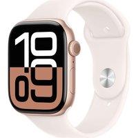 APPLE Watch Series 10 - 46 mm Rose Gold Aluminium Case with Light Blush Sport Band, S/M, Pink,Gold