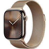 APPLE Watch Series 10 Cellular - 42 mm Gold Titanium Case with Gold Milanese Loop, Gold