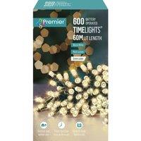 PREMIER 600 Warm White LED Battery String Lights with Timer - 60 m