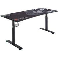 X ROCKER Cougar XL Gaming Desk - Black & Grey, Black,Silver/Grey