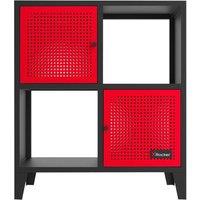 X ROCKER Mesh-Tek 4 Cube Storage Cabinet - Black & Red, Black,Red