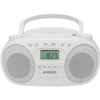 ROBERTS Zoombox FM Portable FM/AM Boombox - White, White