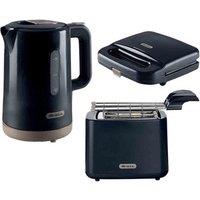 ARIETE Breakfast ARPK46 Jug Kettle, 2-Slice Toaster & Sandwich Toaster Bundle - Dark Grey, Black,Silver/Grey