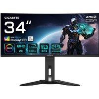 GIGABYTE MO34WQC2 Wide Quad HD 34" Curved OLED Gaming Monitor - Black, Black