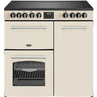 BELLING Farmhouse 90E Electric Ceramic Range Cooker - Cream & Chrome, Cream