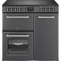 BELLING Farmhouse 90E Electric Ceramic Range Cooker - Anthracite & Chrome, Silver/Grey