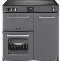 BELLING Farmhouse 90EI Electric Induction Range Cooker - Anthracite, Silver/Grey