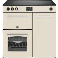 BELLING Farmhouse 90EI Electric Induction Range Cooker - Cream & Chrome, Cream