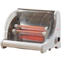 DAEWOO HEA1893GE Portable 2 Bar Ceramic Heater - Silver & White, White,Silver/Grey